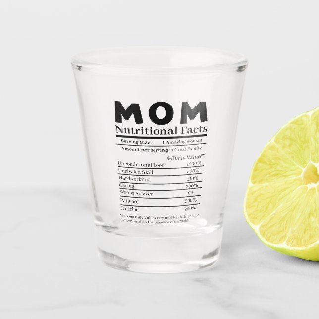Verre A Shot Maman Faits nutritionnels (Devant)