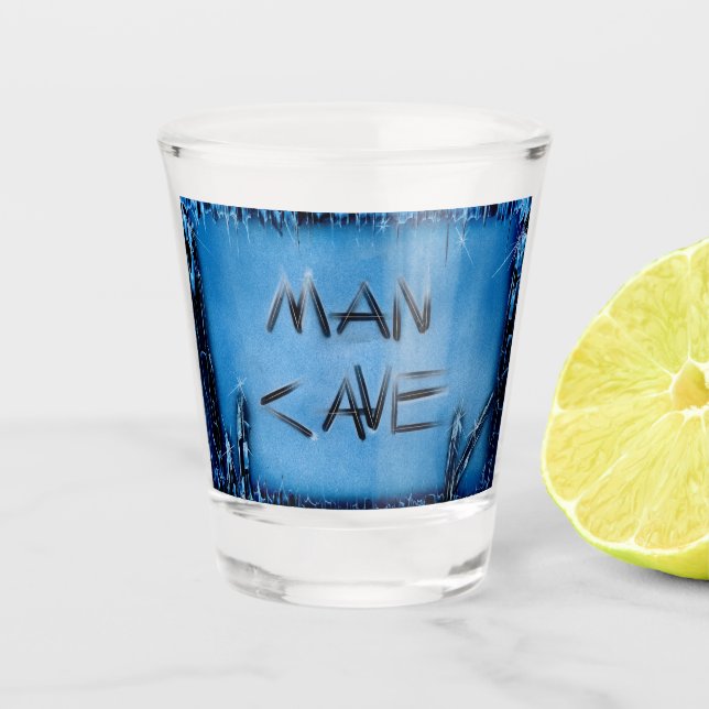 Verre A Shot Man Cave Blue Crystals (Devant)