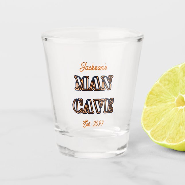 Verre A Shot Man Cave Gravé Texte Effet Shot Verre Drinkware (Devant)