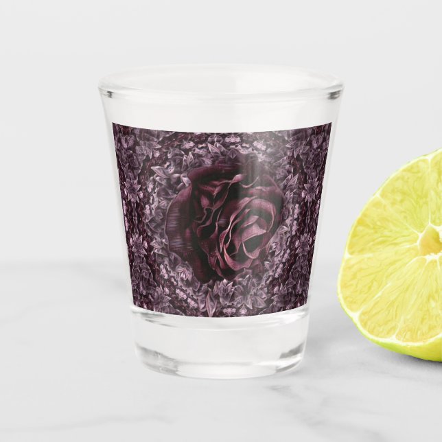 Verre A Shot Mandala de rose  (Devant)