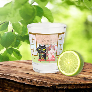 Verre A Shot Maneki Neko Lucky Poiluna