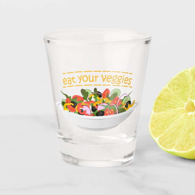 Verre A Shot Mangez vos Légumes Citer salade fraîche mélange bo (Devant)