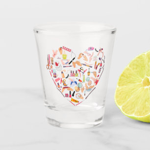 Verre A Shot Manicuriste Nail Technicien Outil Coeur