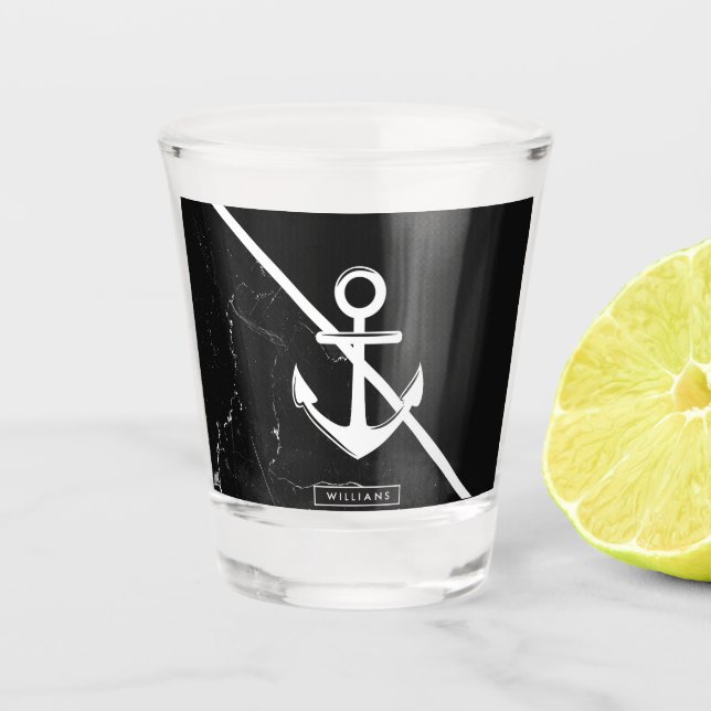 Verre A Shot Marbre et Ancre (Devant)