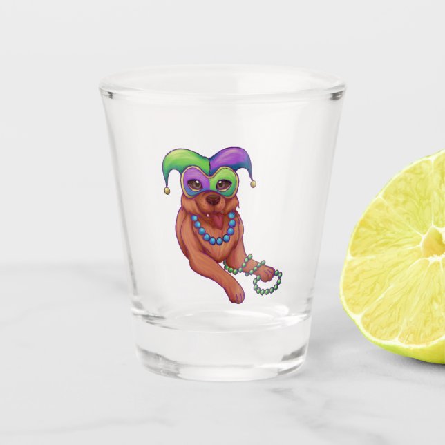 Verre A Shot Mardi Gras Chien (Devant)
