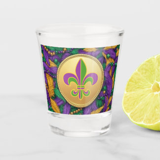 Verre A Shot Mardi Gras Fleur de lis