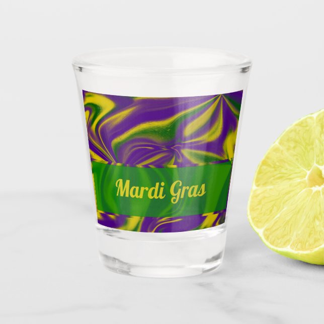 Verre A Shot Mardi Gras Swirls (Devant)