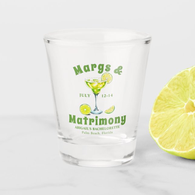 Verre A Shot Margs & Matrimony cocktail chaux vert bachelorette (Devant)