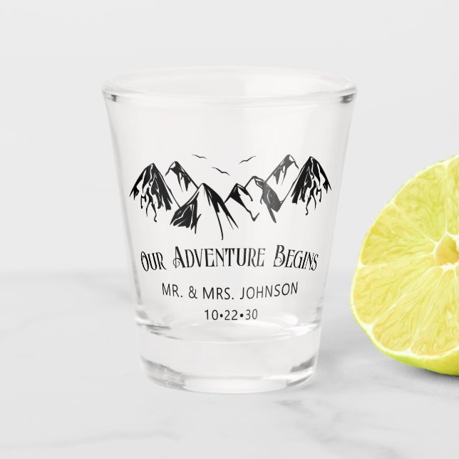 Verre A Shot Mariage à la Montagne (Devant)