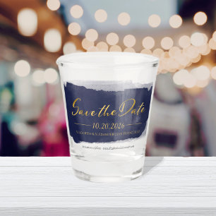 Verre A Shot Mariage Abstrait Enregistrer la date Invitations  