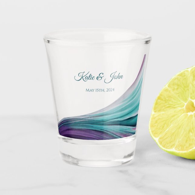 Verre A Shot Mariage-argent/plan Danse-violet et Turquoise (Devant)