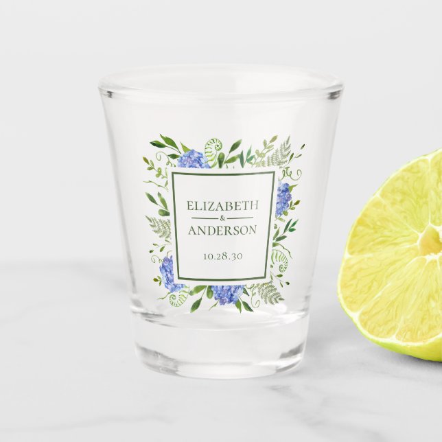 Verre A Shot Mariage Big Hydrangea  (Devant)