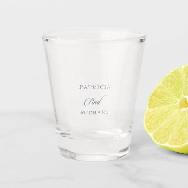 Verre A Shot Mariage Calligraphié Classique Chic (Devant)