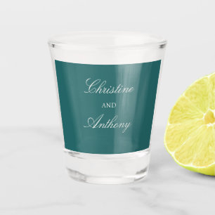 Verre A Shot Mariage Classique Teal Ancien Argent