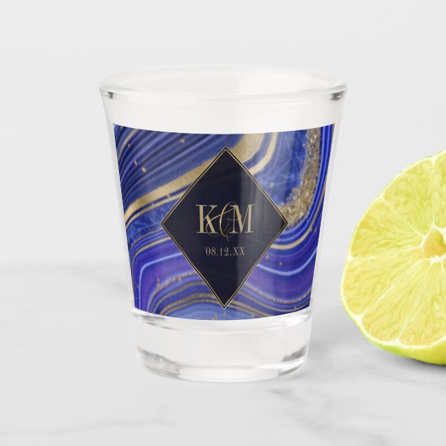 Verre A Shot Mariage d'âge Abstrait, minuit ID827 (Devant)