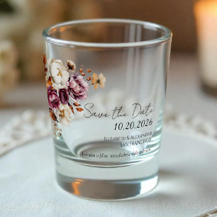 Verre A Shot Mariage de automne d'arche florale de Bourgogne