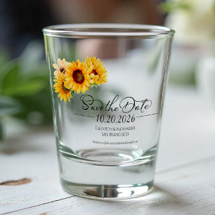 Verre A Shot Mariage de automne d'automne du tournesol Enregist