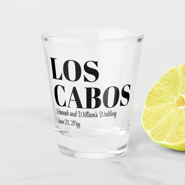 Verre A Shot Mariage de Destination Personnalisé Bienvenue à Lo (Devant)