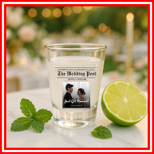 Verre A Shot Mariage de journal Numéro de table PHOTO moderne