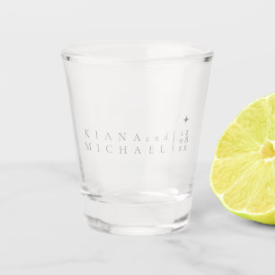 Verre A Shot Mariage de noms minimalistes de neutre chic Date I