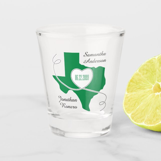 Verre A Shot Mariage de ruban vert Texas Curling (Devant)