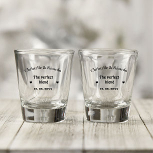 Verre A Shot Mariage de script moderne le mélange parfait