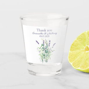 Verre A Shot Mariage des herbes d'aquarelle Lavender Eucalyptus