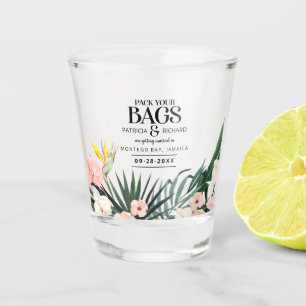 Verre A Shot Mariage Destination Tropicale Enregistrer La Date