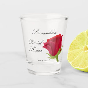 Verre A Shot Mariage Élégant Classe Rose Rouge Douche de Mariée