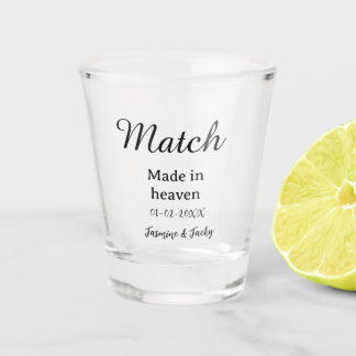 Verre A Shot Mariage fait au ciel nom date calligraphie simple