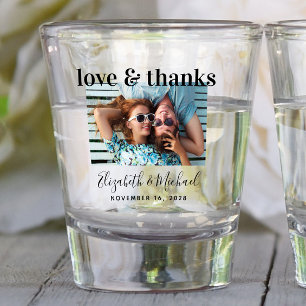 Verre A Shot Mariage Favor Love Merci Photo Custom Shot Glass