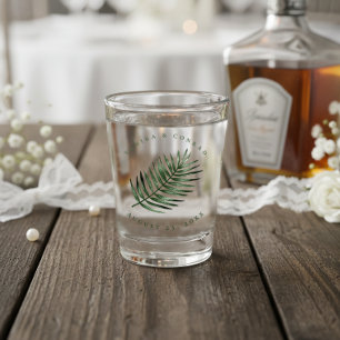 Verre A Shot Mariage feuille de palmier luxuriante vert mousse