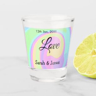 Verre A Shot Mariage fiançailles couple coloré bohpattern