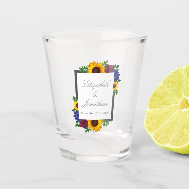 Verre A Shot Mariage floral Rose de tournesol (Devant)