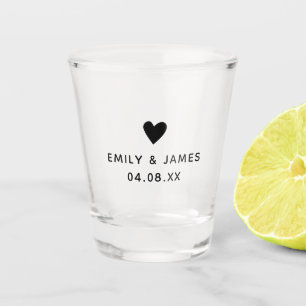 Verre A Shot Mariage Groom Coeur Cadeau de mariage Fiançailles