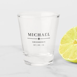 Verre A Shot Mariage GROOMSMAN Nom et date personnalisés