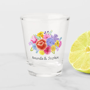 Verre A Shot Mariage Mexicain de Fête Florale Colorée