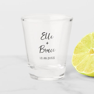 Verre A Shot Mariage Minimaliste Typographie Moderne