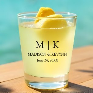 Verre A Shot Mariage Monogramme minimaliste moderne