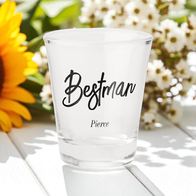 Verre A Shot Mariage noir blanc Bestman  (Créateur téléchargé)