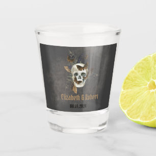 Verre A Shot Mariage Papillons Crâne Floral Gothique 