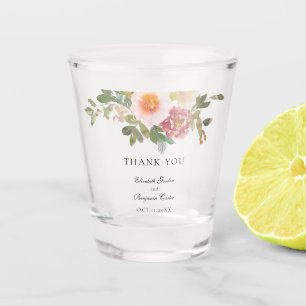 Verre A Shot Mariage Rose poussiéreux élégant Merci de script f