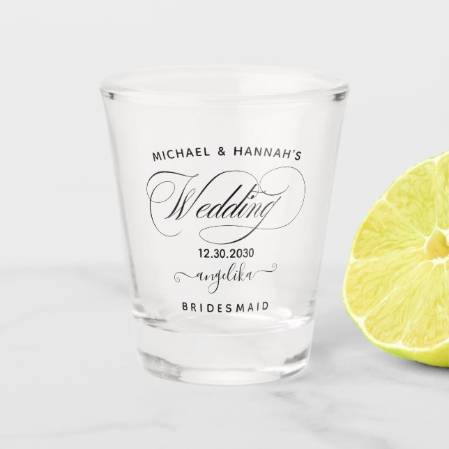 Verre A Shot Mariage Shot Glass Faveurs, Mariage personnalisé (Devant)