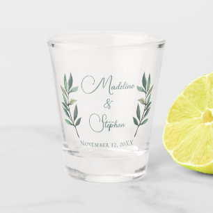 Verre A Shot Mariage simple Eucalyptus feuille Monogramme Botan
