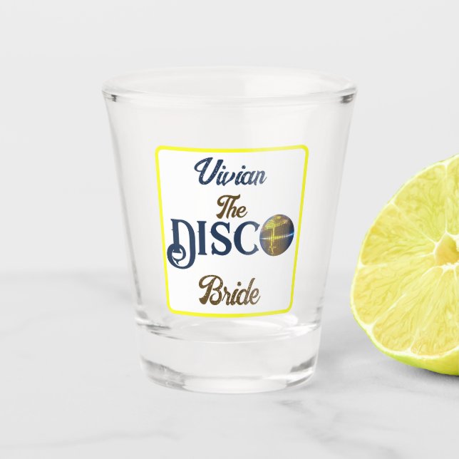 Verre A Shot Mariage sur le thème disco rétro personnalisé Disc (Devant)