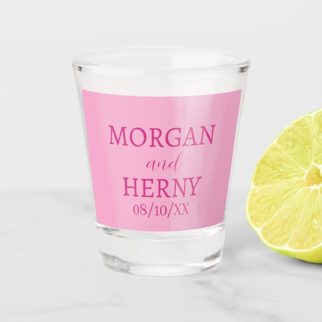 VERRE A SHOT  MARIAGE SUR MESURE MODERNE ÉLÉGANT NOM  (Devant)