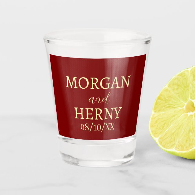 VERRE A SHOT  MARIAGE SUR MESURE MODERNE ÉLÉGANT NOM  (Devant)