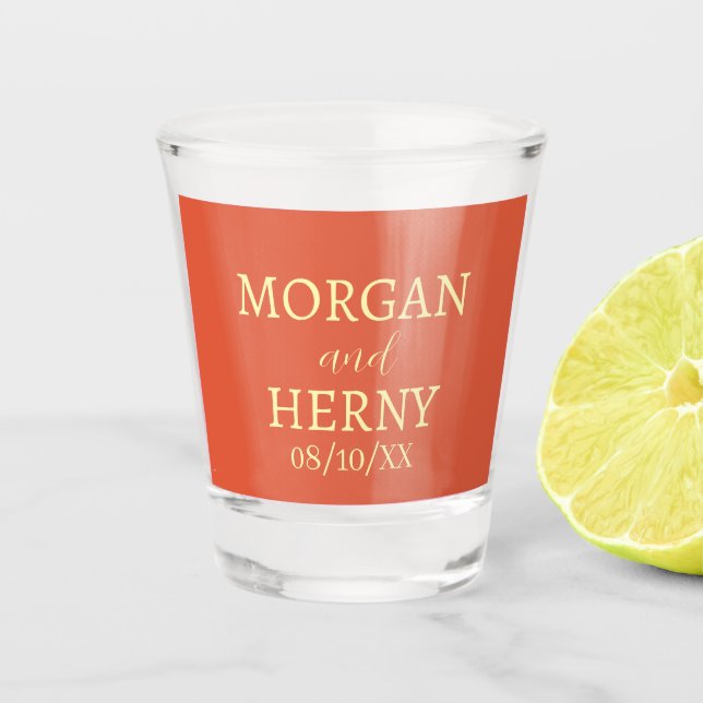VERRE A SHOT  MARIAGE SUR MESURE MODERNE ÉLÉGANT NOM  (Devant)