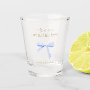 Verre A Shot Mariage tendance au ruban bleu Favoriser