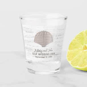 Verre A Shot Mariage Thème Plage Bois Grain